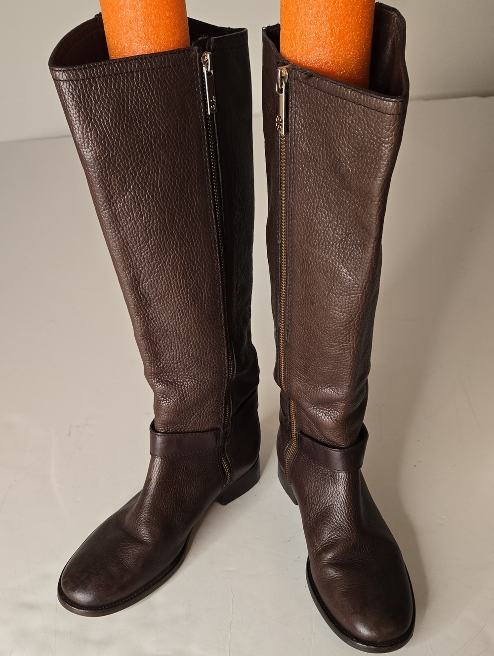 Tori Burch Tall Brown Leather Boots Size 8M